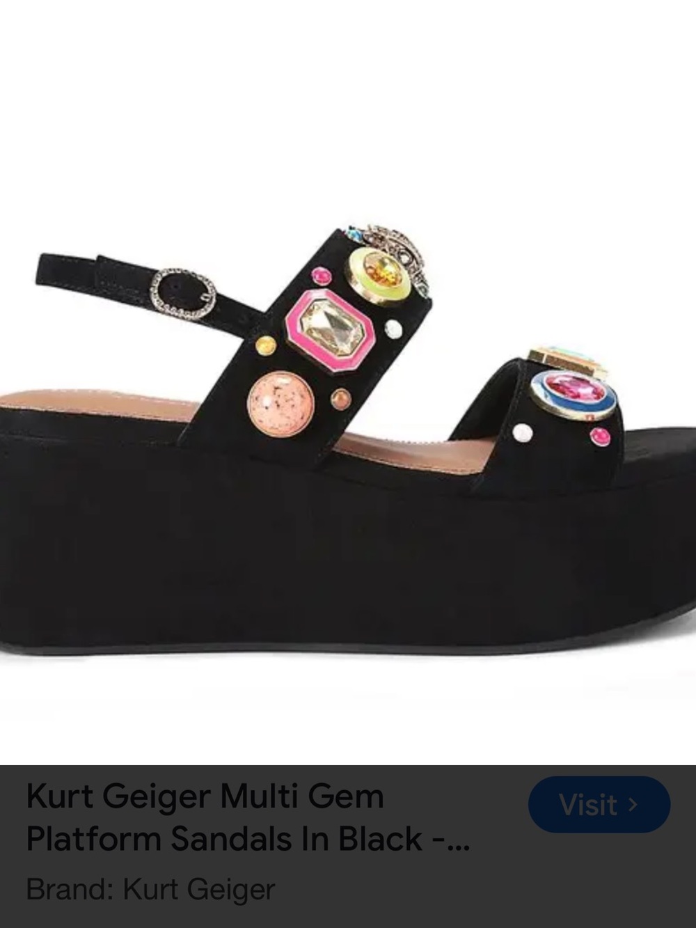 Kurt Geiger Set Black Jeweled Sandals with matching clutch purse set 9.5 - Picture 12 of 12